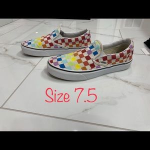 Checkered Vans- Size 7.5 Women